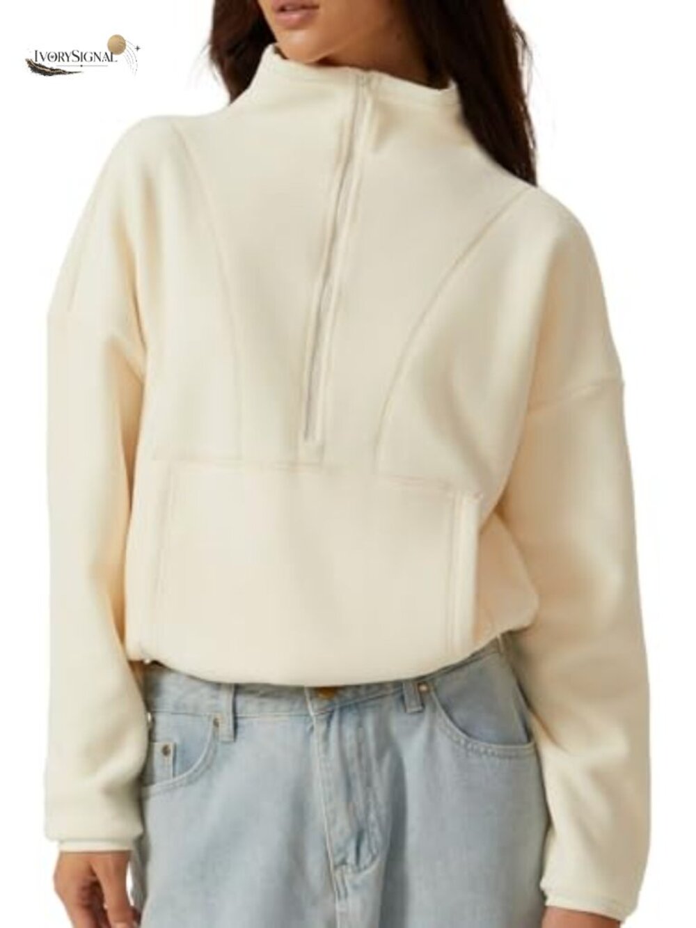 Women's Half Zip Fleece Sweatshirt Mock Neck Long Sleeve Sherpa Pullover
